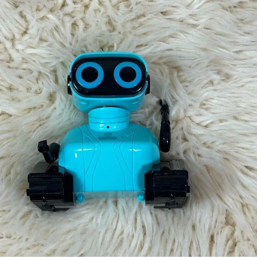 Interactive Turquoise and Black Robot Toy